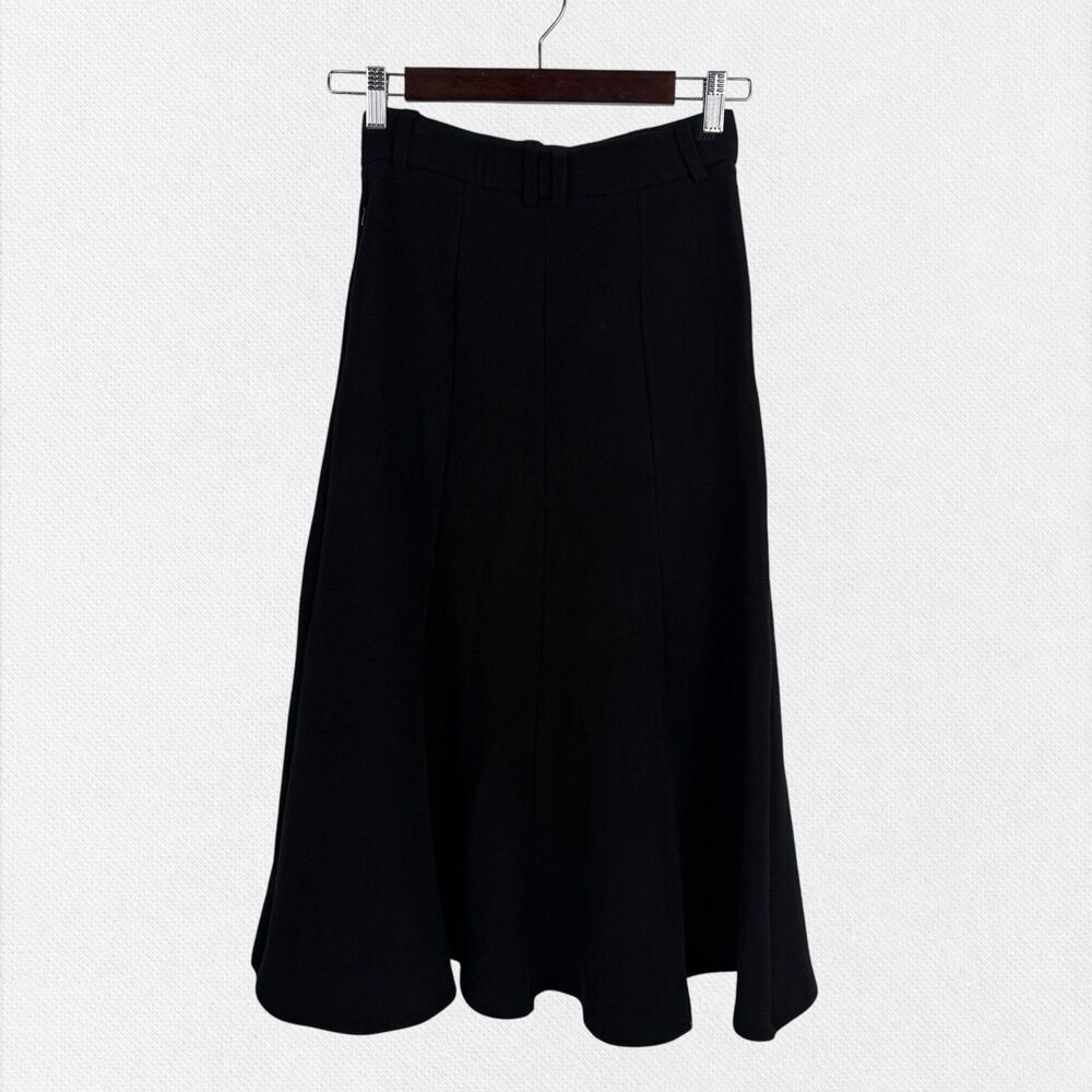 OGL Midi A-line Skirt Womens S Black Thick FuzzLuxe Essential Minimalist Cozy - Picture 2 of 10